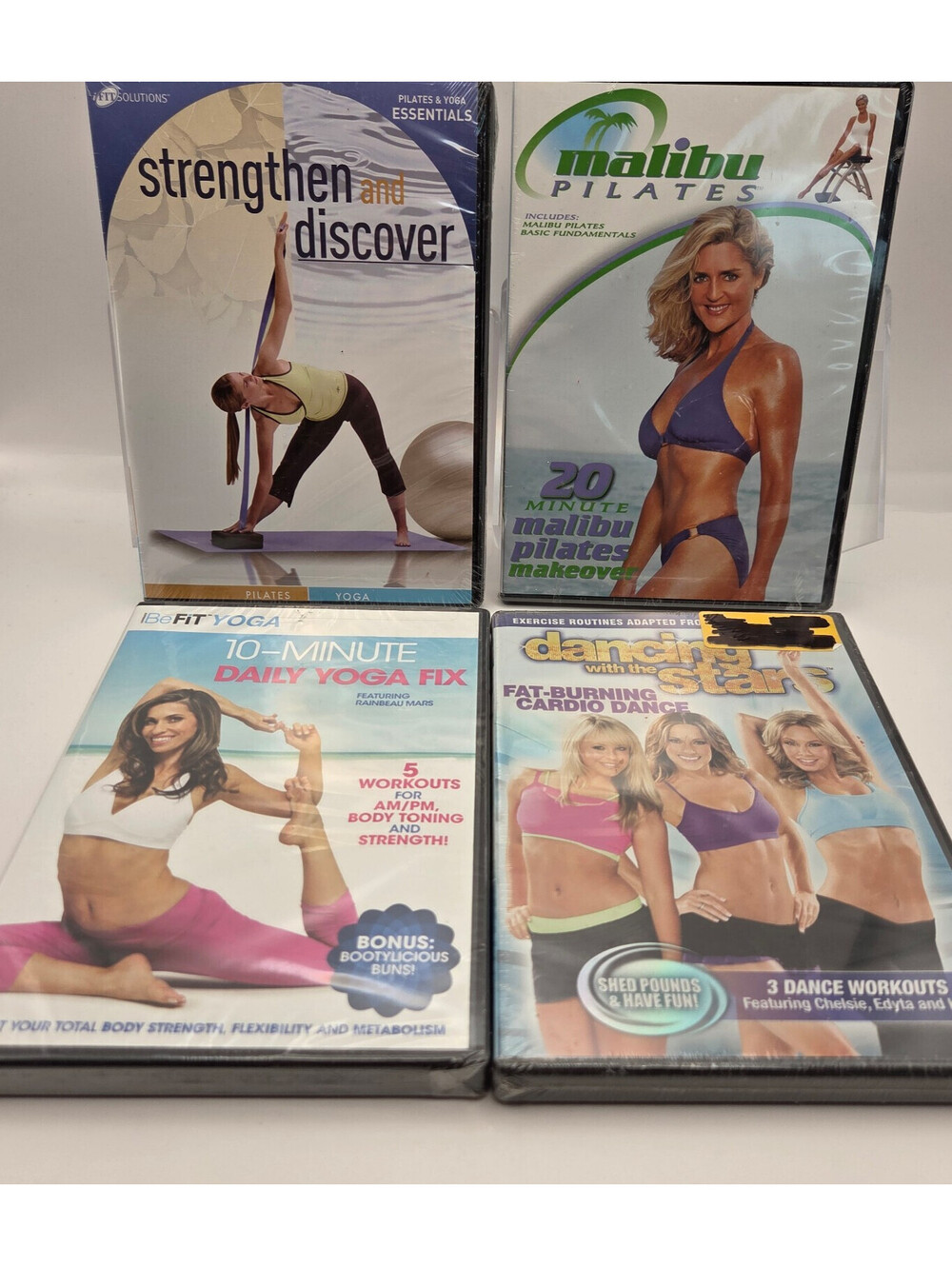 Pilates Yoga Fitness DVD Lot Malibu Pilates BeFit 10 Minute Daily Dancing Stars